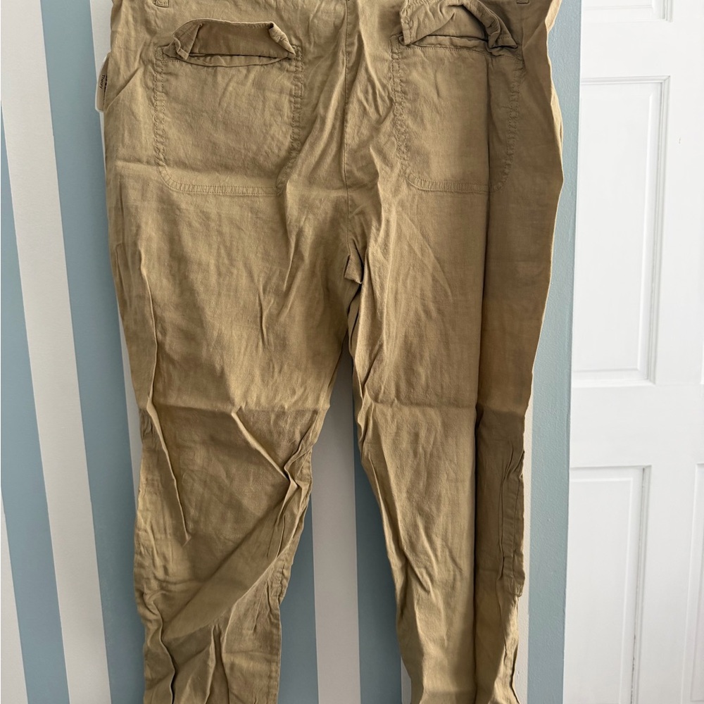 Theory Linen Blend Drawstring Ranee Pant - Picture 2 of 3